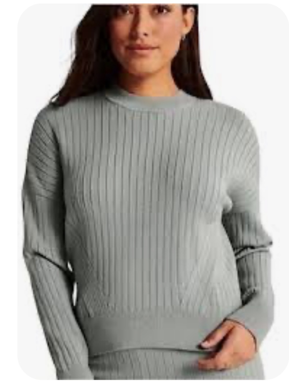 Abercrombie & Fitch Sage Green Ribbed Knit Lounge Relaxed Coastal Grandma Medium